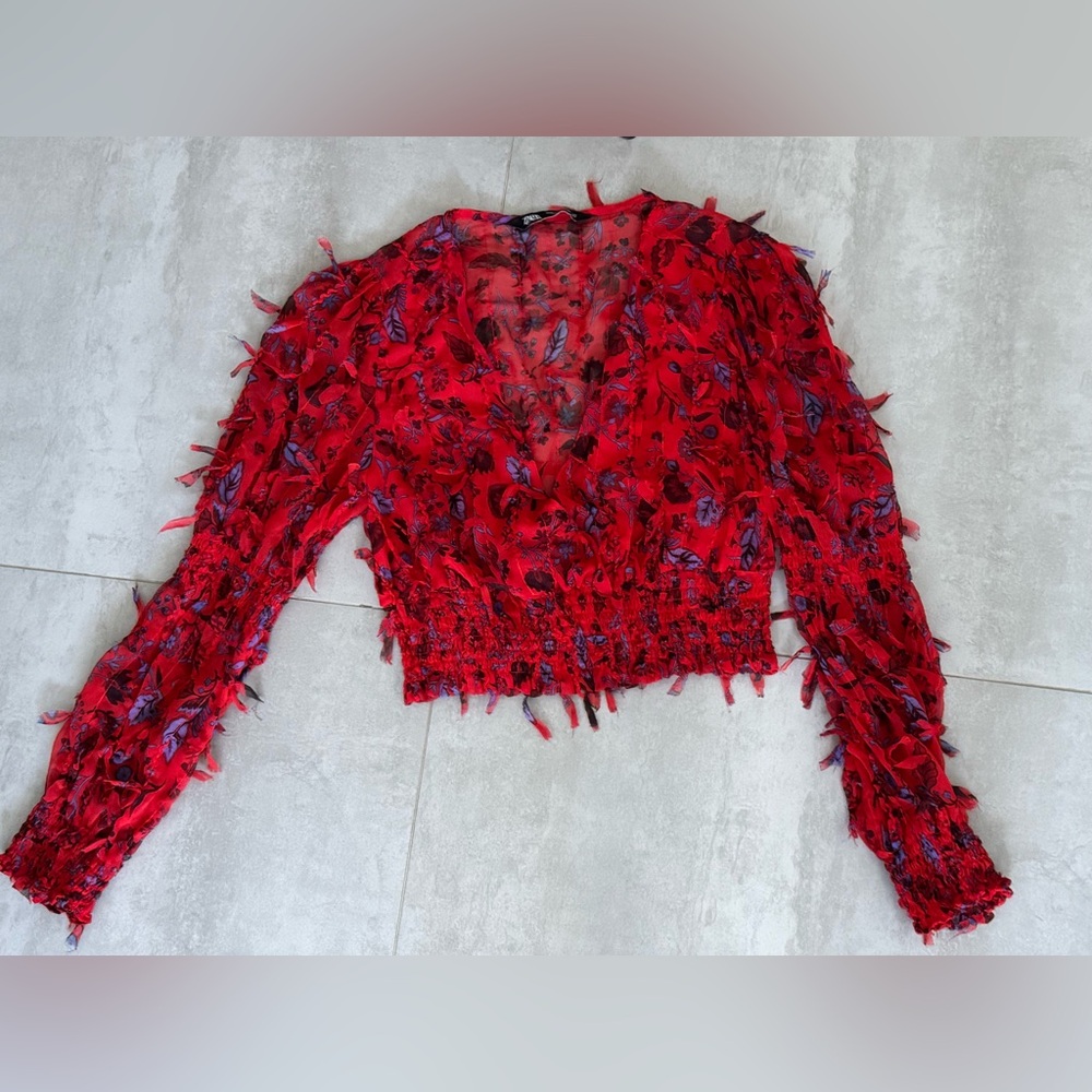 Zara Blouse - Size M - Red